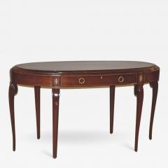 Maurice Dufr ne Maurice Dufrene oval center console table with marquetry - 3467184