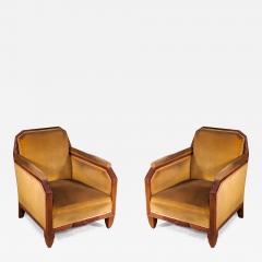 Maurice Dufr ne Maurice Dufrene pair of Cubist inspired club chairs - 3660951