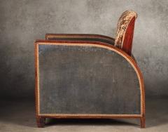 Maurice Dufr ne Maurice Dufrene pair of Modernist Cubist club chairs - 4794431