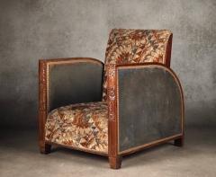 Maurice Dufr ne Maurice Dufrene pair of Modernist Cubist club chairs - 4794432