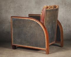 Maurice Dufr ne Maurice Dufrene pair of Modernist Cubist club chairs - 4794433