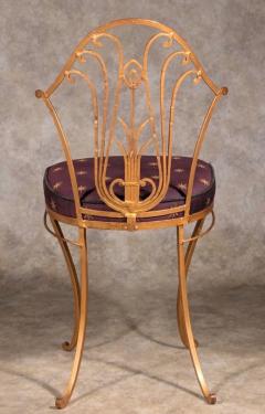 Maurice Dufr ne Maurice Dufrene pair of gilt iron chairs - 3910603