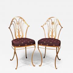 Maurice Dufr ne Maurice Dufrene pair of gilt iron chairs - 3912128