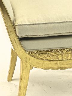 Maurice Dufr ne Maurice Dufrene pair of gold leaf carved wood stools - 1519361