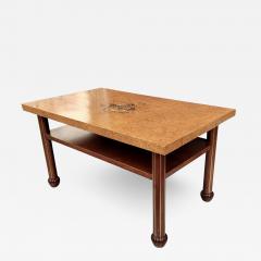 Maurice Dufr ne Maurice dufrene Art Deco burl coffee table with insert - 2326395