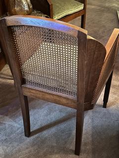 Maurice Dufr ne Pair of Maurice Dufr ne 1925 Art Deco Caned Armchairs - 4251100