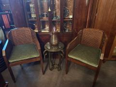 Maurice Dufr ne Pair of Maurice Dufr ne 1925 Art Deco Caned Armchairs - 4251101