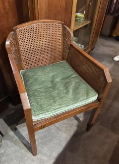 Maurice Dufr ne Pair of Maurice Dufr ne 1925 Art Deco Caned Armchairs - 4251105