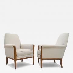 Maurice Dufr ne Pair of Upholstered Art Deco Armchairs by Maurice Dufr ne - 4192158