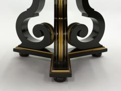 Maurice Hirsch French Neoclassical Maurice Hirsch black gilded mirror table 1970s - 1862178