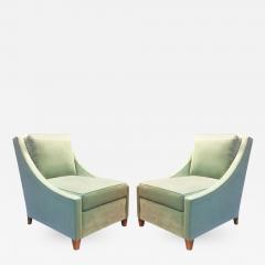 Maurice Hirsch Maurice Hirsch Superb Pair of Slipper Chairs With Gold Leaf Legs - 371487