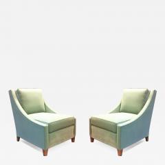 Maurice Hirsch Maurice Hirsch Superb Pair of Slipper Chairs With Gold Leaf Legs - 3372131