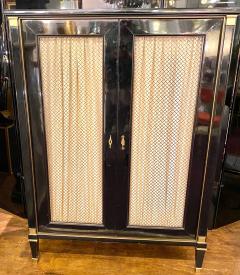 Maurice Hirsch Maurice Hirsch chicest black lacquered cabinet with gold bronze accent - 2173968