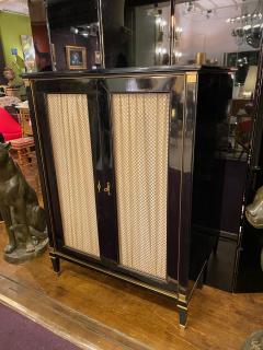 Maurice Hirsch Maurice Hirsch chicest black lacquered cabinet with gold bronze accent - 2173971