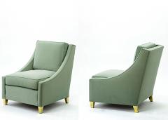 Maurice Hirsch Maurice Hirsch gold leg pair of slipper chairs - 830402