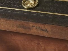 Maurice Hirsch Pair of stamped Maurice Hirsch black wood brass nightstands 1960s - 2652510