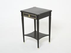 Maurice Hirsch Pair of stamped Maurice Hirsch black wood brass nightstands 1960s - 2652513