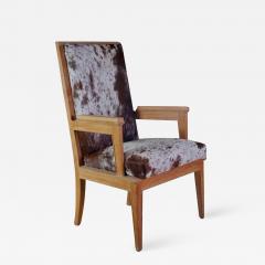 Maurice Jallot Maurice Jallot Pair of Oak Armchairs with Pony Hide - 1572562