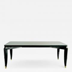 Maurice Jallot Maurice Jallot blackened wood dinning table with gold bronze accent - 1527228