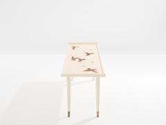 Maurice Jallot Maurice Jallot coffee table oak wood painted carved birds 1930 - 4599325