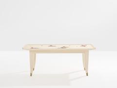 Maurice Jallot Maurice Jallot coffee table oak wood painted carved birds 1930 - 4599326