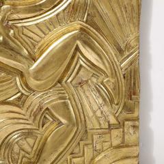 Maurice Picaud Art Deco Giltwood Folies Bergere Flapper Dancer Plaque by Maurice Picaud - 4377170
