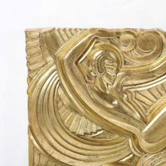Maurice Picaud Art Deco Giltwood Folies Bergere Flapper Dancer Plaque by Maurice Picaud - 4377174