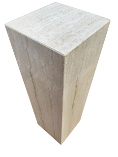 Maurice Villency Italian Post Modern Polished Travertine Marble Pedestal Stand Maurice Villency - 2699676