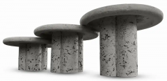 Maurice Villency Post Modern Trio 3 Faux Coral Stone Round Nesting Tables 1970s - 2875418
