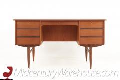Maurice Villency Style Mid Century Teak Desk with Bookcase Front - 2569726
