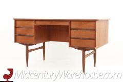 Maurice Villency Style Mid Century Teak Desk with Bookcase Front - 2569727