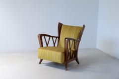 Maurizio Tempestini Elegant oak armchair with wavy pattern on all sides  - 3387250