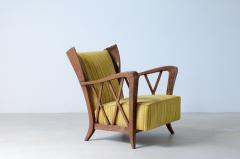 Maurizio Tempestini Elegant oak armchair with wavy pattern on all sides  - 3387302