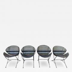 Maurizio Tempestini Fantastic Set 4 Maurizio Tempestini for Salterini Clam Shell Iron Patio Chairs - 3064842