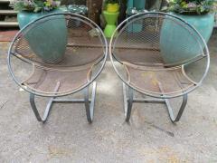 Maurizio Tempestini Lovely Pair of Maurizio Tempestini for Salterini Circular Radar Saucer Chairs - 1559155