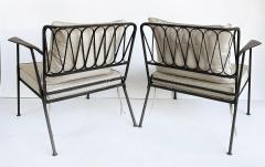 Maurizio Tempestini Maurizio Tempestini Salterini Ribbon Back Wrought Iron Settee with New Cushions - 4507542