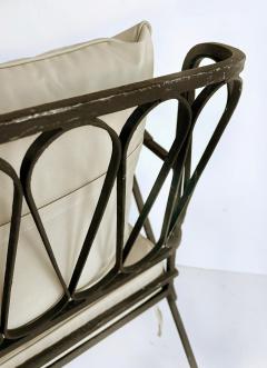 Maurizio Tempestini Maurizio Tempestini Salterini Ribbon Back Wrought Iron Settee with New Cushions - 4507550