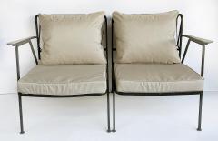 Maurizio Tempestini Maurizio Tempestini Salterini Ribbon Back Wrought Iron Settee with New Cushions - 4508297