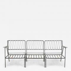 Maurizio Tempestini Maurizio Tempestini for Salterini Black Metal Ribbon 3 Piece Sectional Settee - 4307210