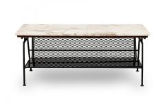Maurizio Tempestini Maurizio Tempestini for Salterini Metal Coffee Table Marble Top Glass Shelf - 4272927