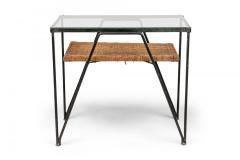 Maurizio Tempestini Maurizio Tempestini for Salterini Metal Magazine End Table with Glass Top - 4274358
