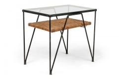 Maurizio Tempestini Maurizio Tempestini for Salterini Metal Magazine End Table with Glass Top - 4274360
