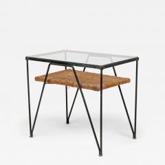 Maurizio Tempestini Maurizio Tempestini for Salterini Metal Magazine End Table with Glass Top - 4298133