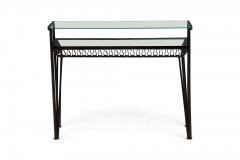 Maurizio Tempestini Maurizio Tempestini for Salterini Mid Century Black Metal Ribbon Console Table - 4653461