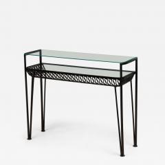 Maurizio Tempestini Maurizio Tempestini for Salterini Mid Century Black Metal Ribbon Console Table - 4708406