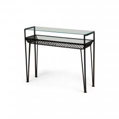 Maurizio Tempestini Maurizio Tempestini for Salterini Mid Century Black Metal Ribbon Console Table - 4708426
