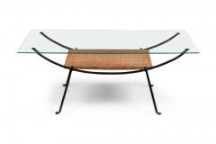 Maurizio Tempestini Maurizio Tempestini for Salterini Mid Century Curved Metal Coffee Table with Wov - 4655854