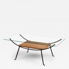 Maurizio Tempestini Maurizio Tempestini for Salterini Mid Century Curved Metal Coffee Table with Wov - 4708571