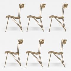 Maurizio Tempestini Maurizio Tempestini for Salterini Ribbon Dining Chairs with Mesh Metal Seat - 4289897