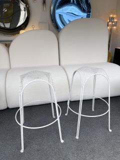 Maurizio Tempestini Pair of Bar Stools Metal Perforated by Maurizio Tempestini Italy 1950s - 1893262